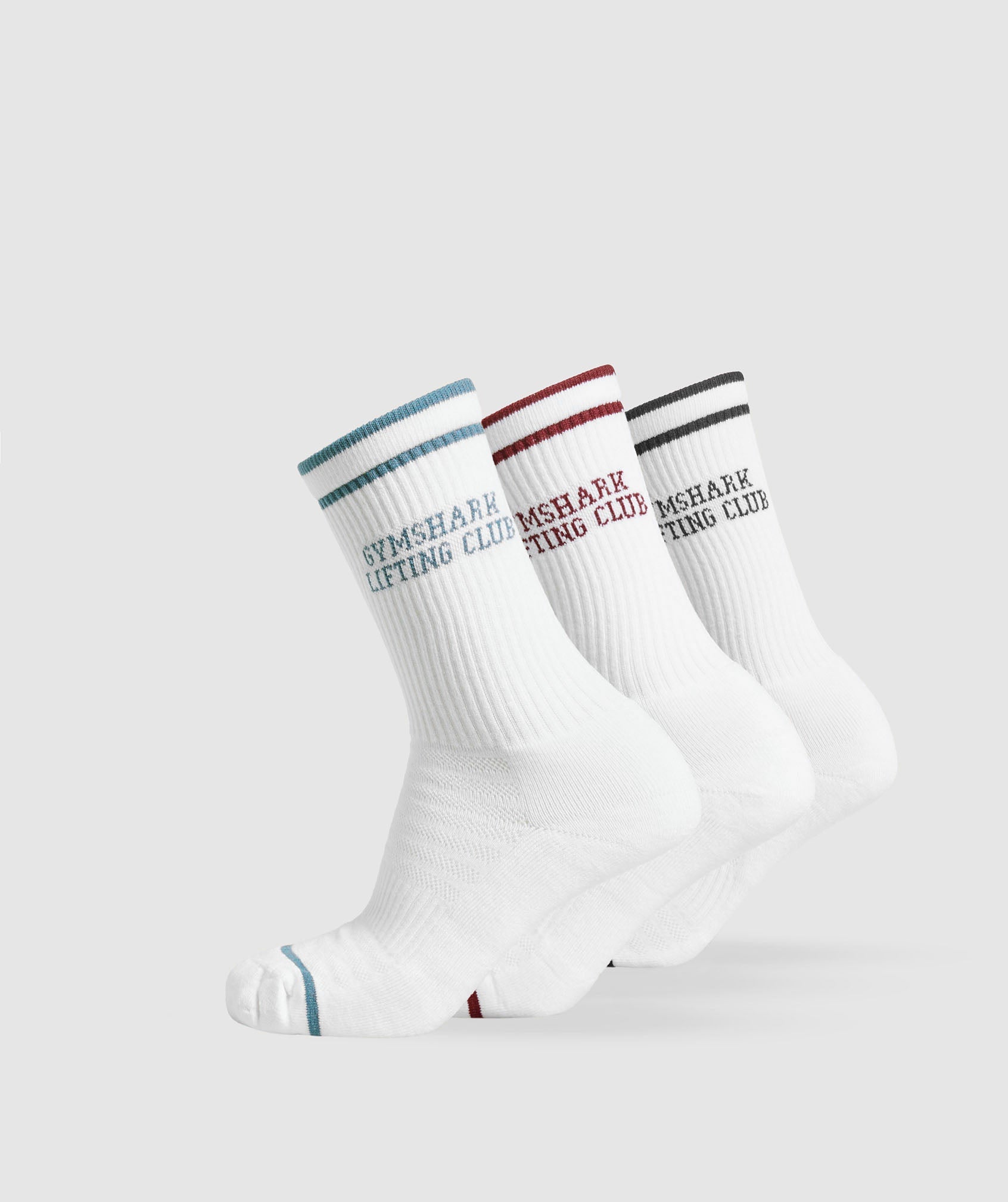 Lifting Club Graphic Crew 3pk White/Black/Classic Blue/Sets Red