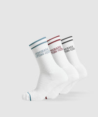 Lifting Club Graphic Crew 3pk White/Black/Classic Blue/Sets Red