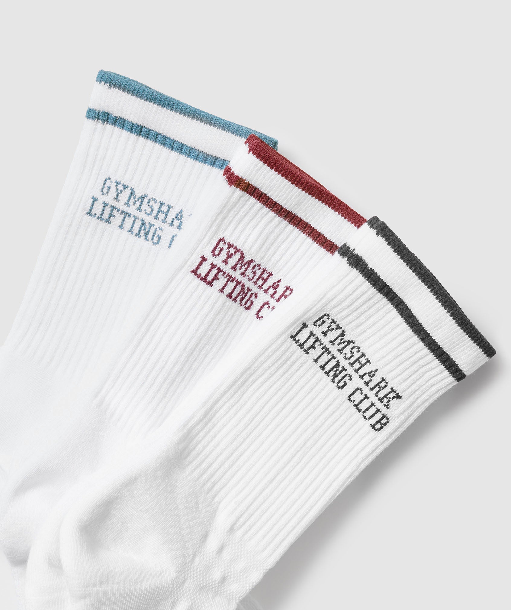 Lifting Club Graphic Crew 3pk White/Black/Classic Blue/Sets Red
