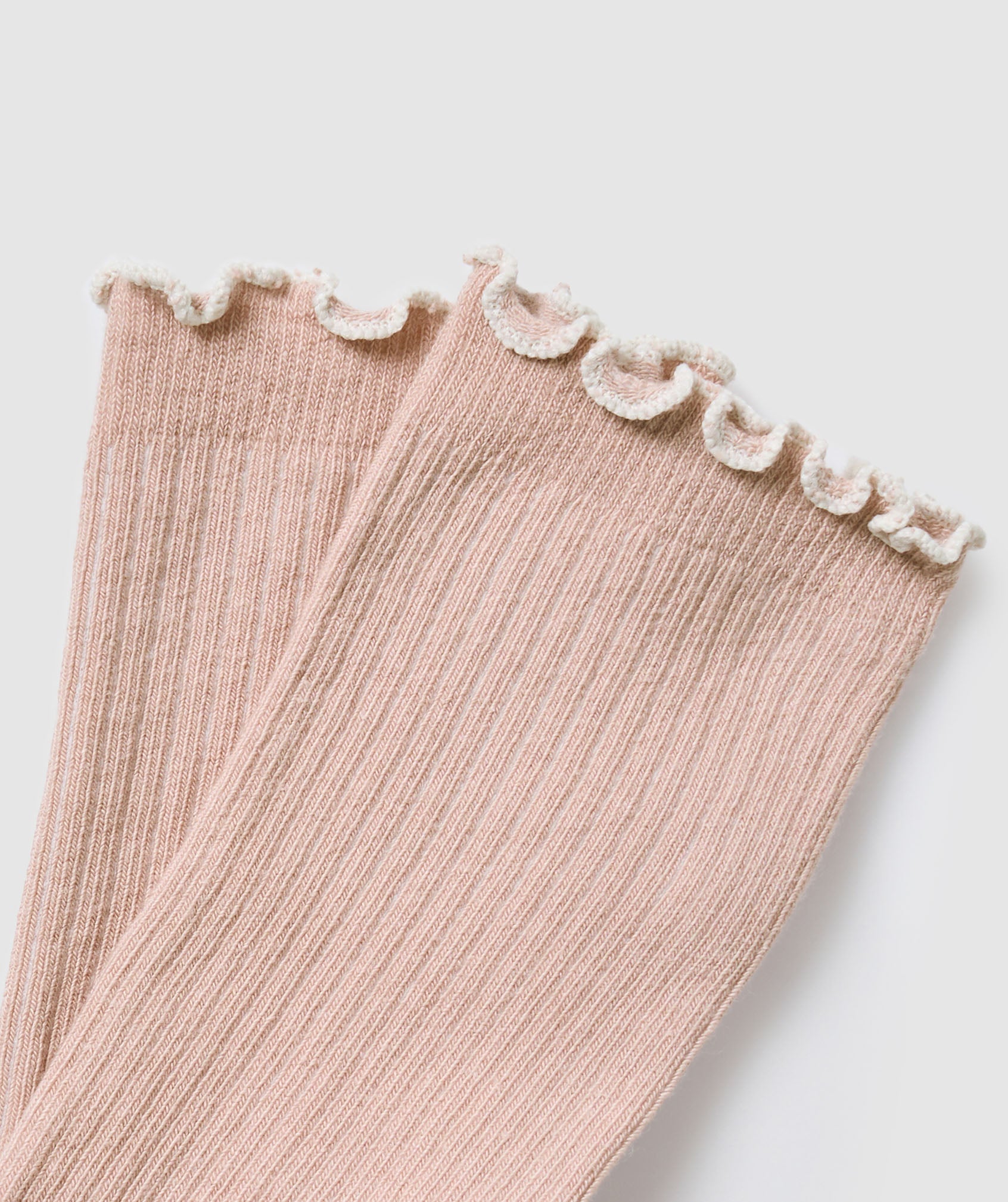 Frill Crew Single Sock Rest Pink/Oat White