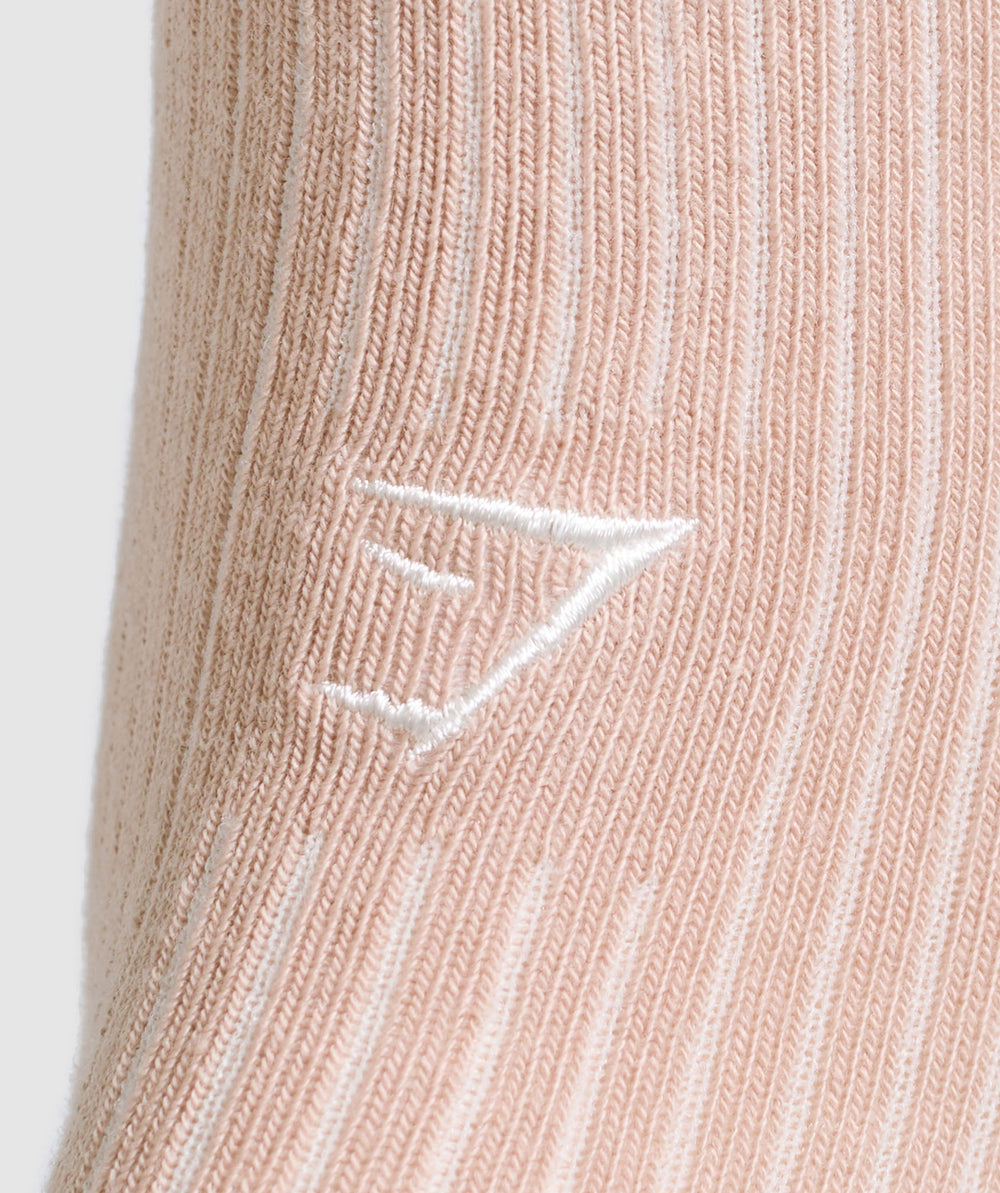 Frill Crew Single Sock Rest Pink/Oat White
