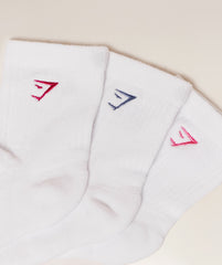 Lattes and Lunges Multi Graphic Midi 3pk White