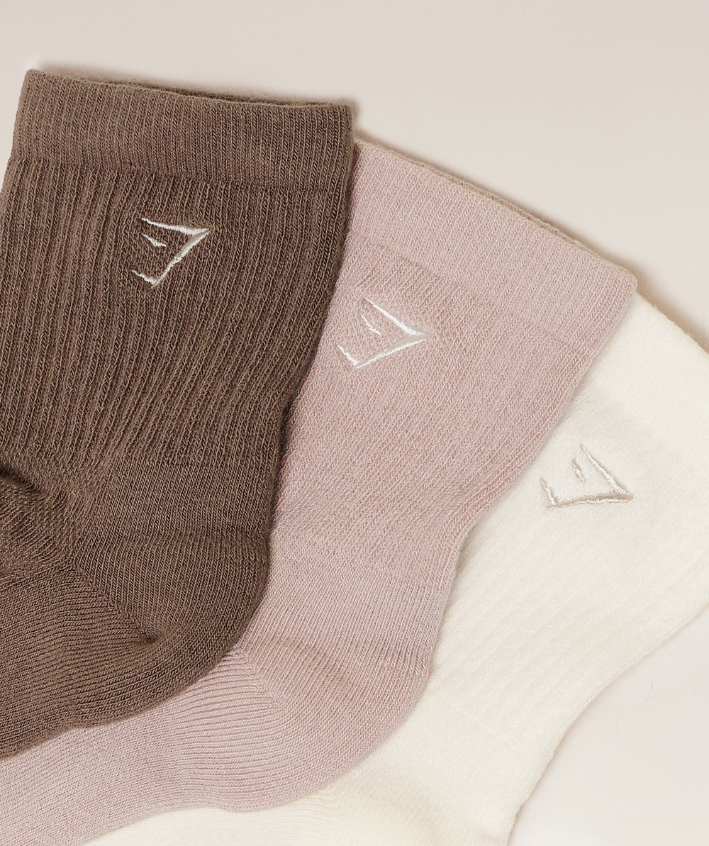 Lattes and Lunges Multi Graphic Midi 3pk Soft White/Muted Pink/Soft Brown