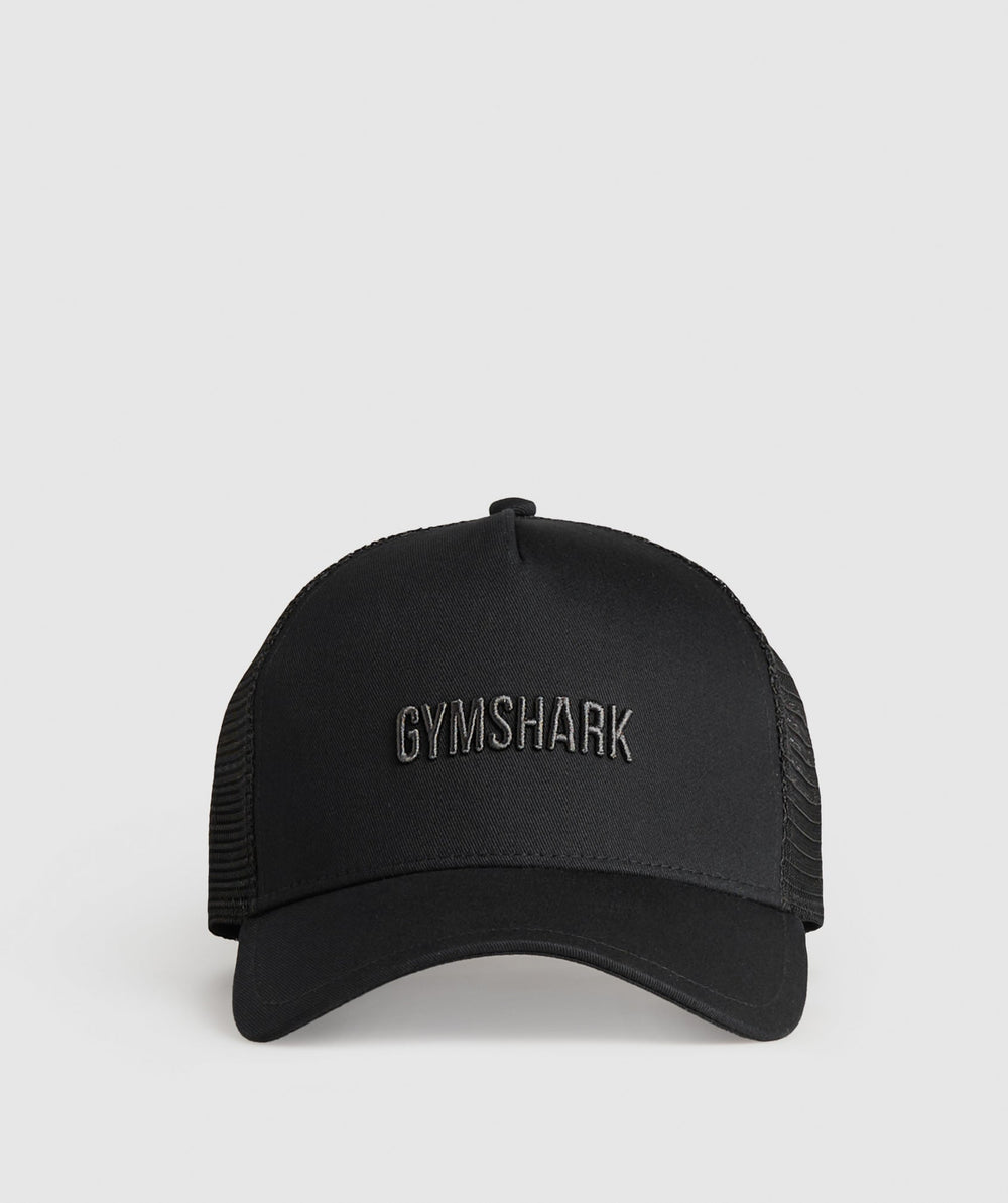 Wordmark Trucker Cap Black