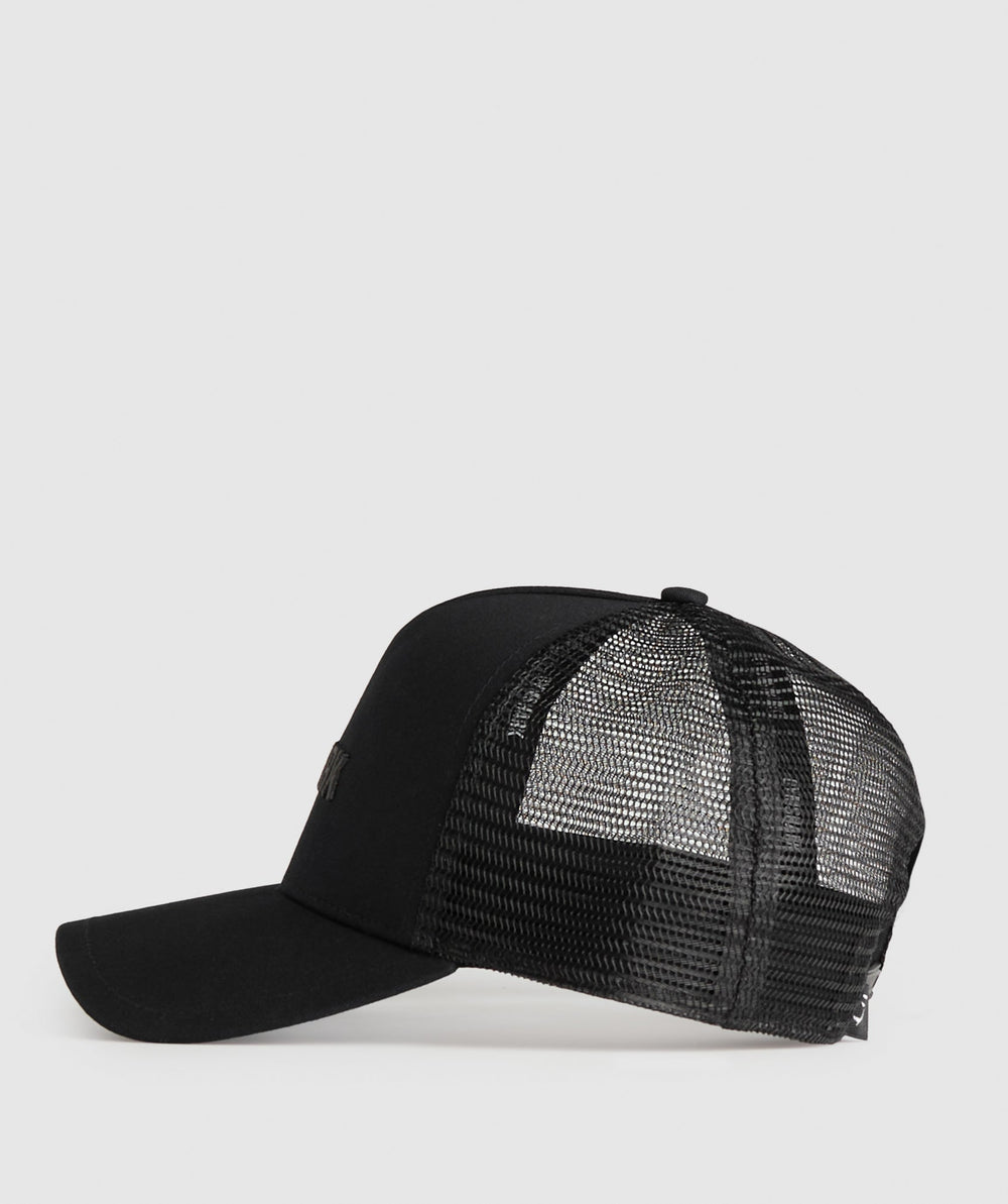 Wordmark Trucker Cap Black