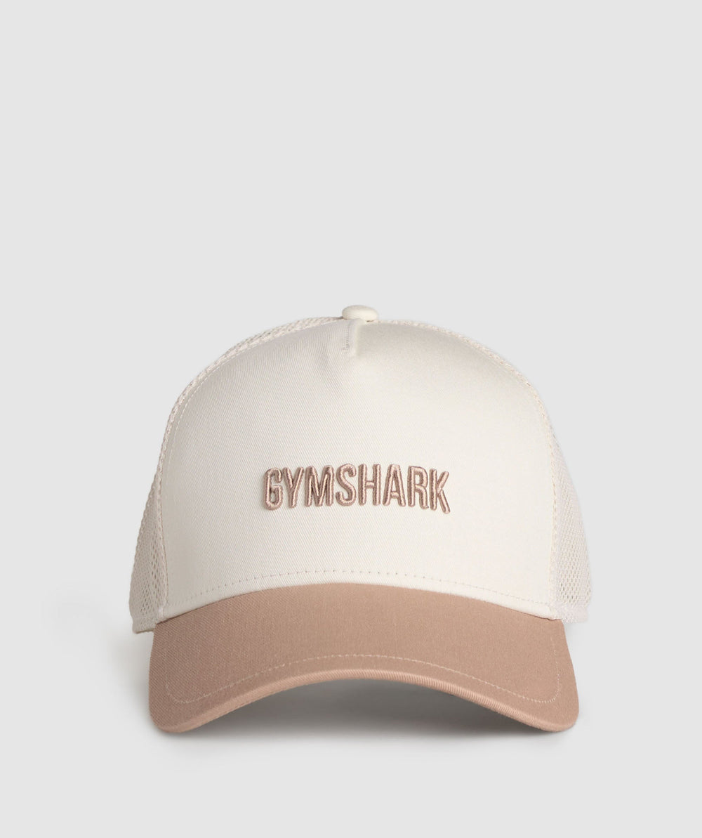 Wordmark Trucker Cap Oat White/Deep Fawn Brown