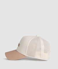 Wordmark Trucker Cap Oat White/Deep Fawn Brown