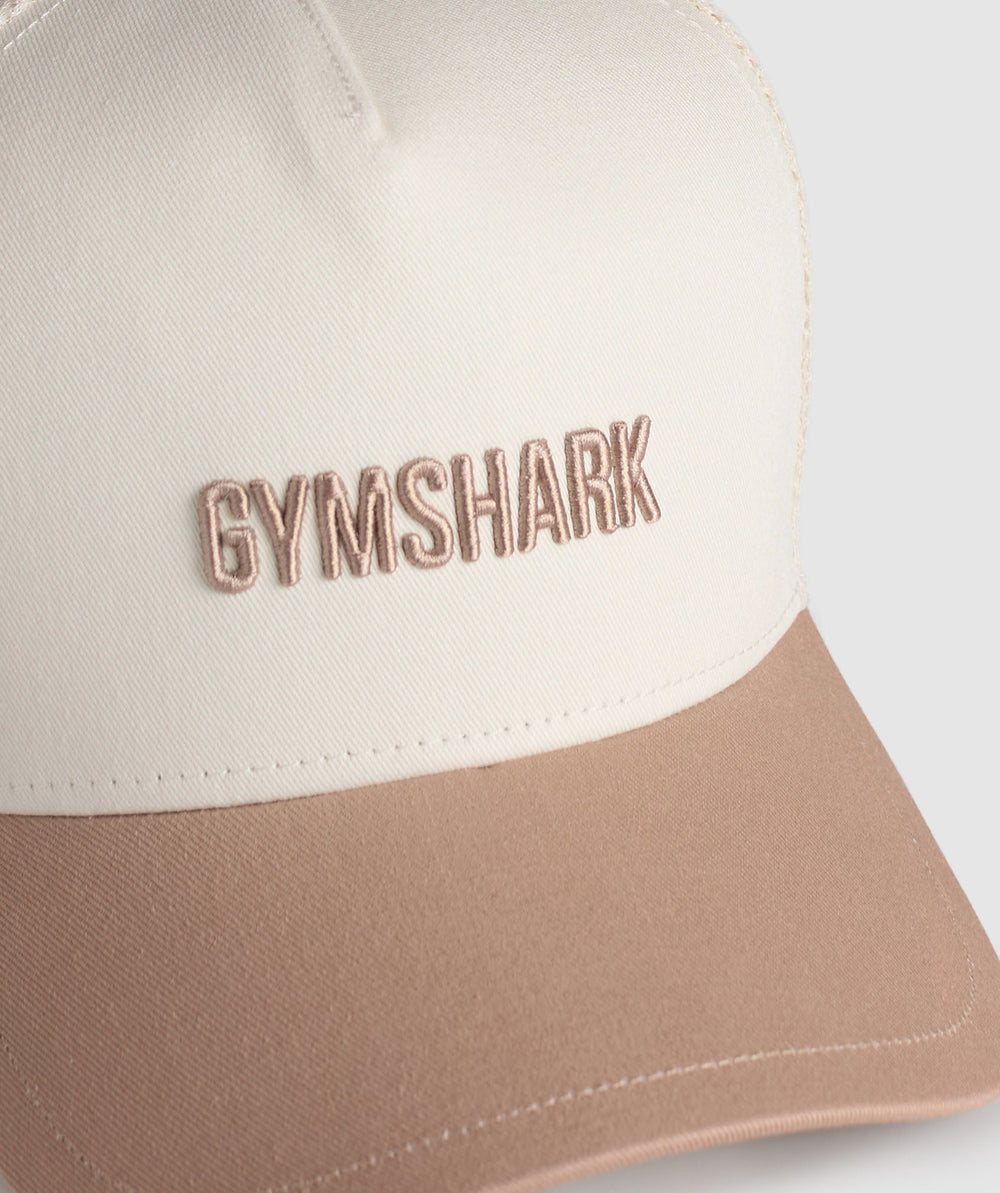 Wordmark Trucker Cap Oat White/Deep Fawn Brown