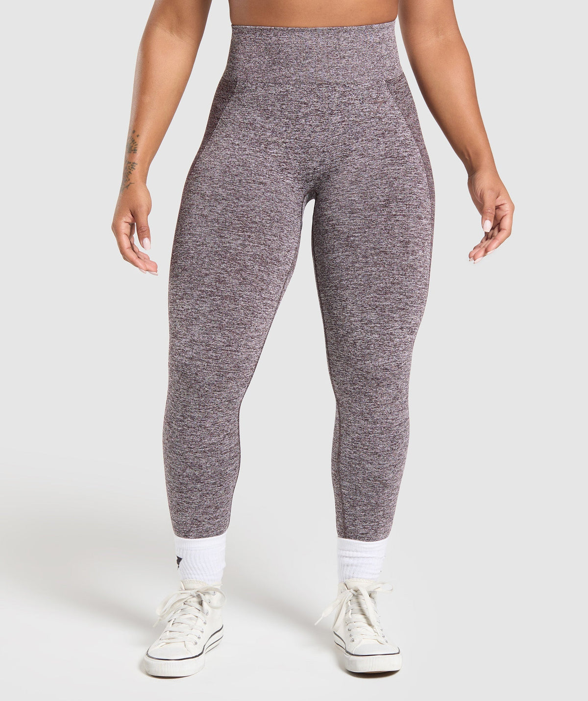 Flex High Waisted Leggings Plum Brown/White Marl