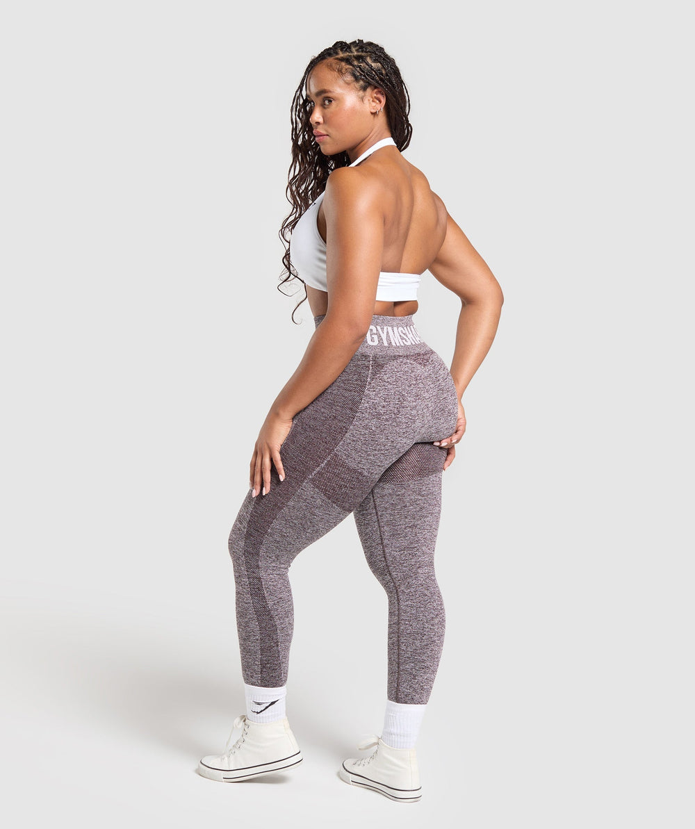 Flex High Waisted Leggings Plum Brown/White Marl
