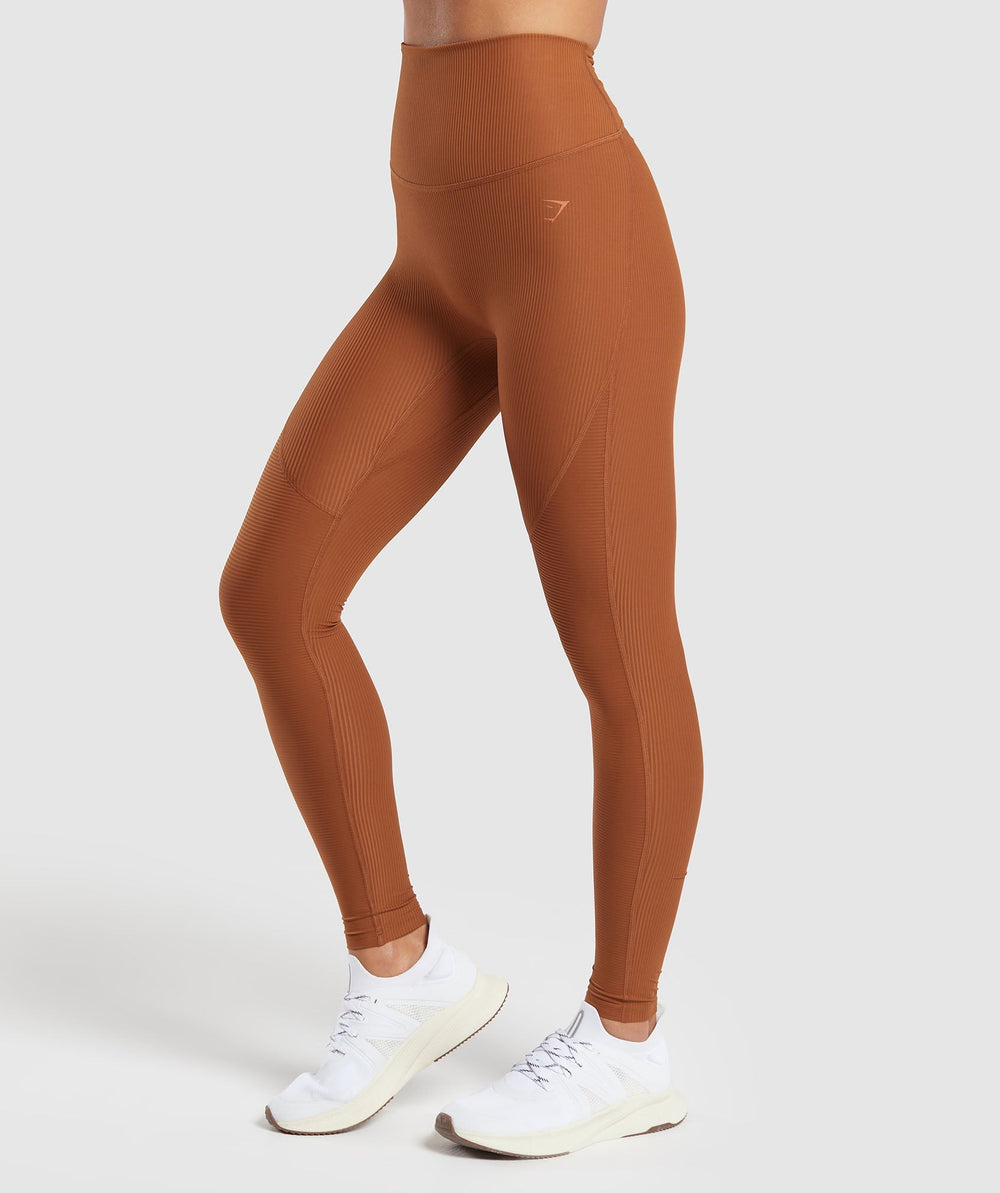 Ribbed Leggings Copper Brown