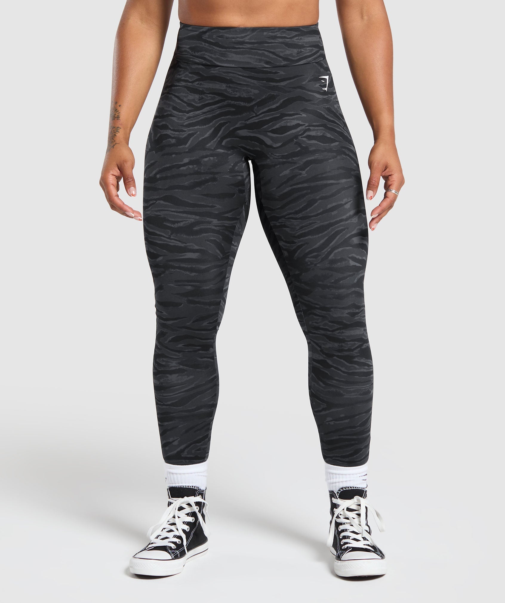 Power Leggings Asphalt Grey Print