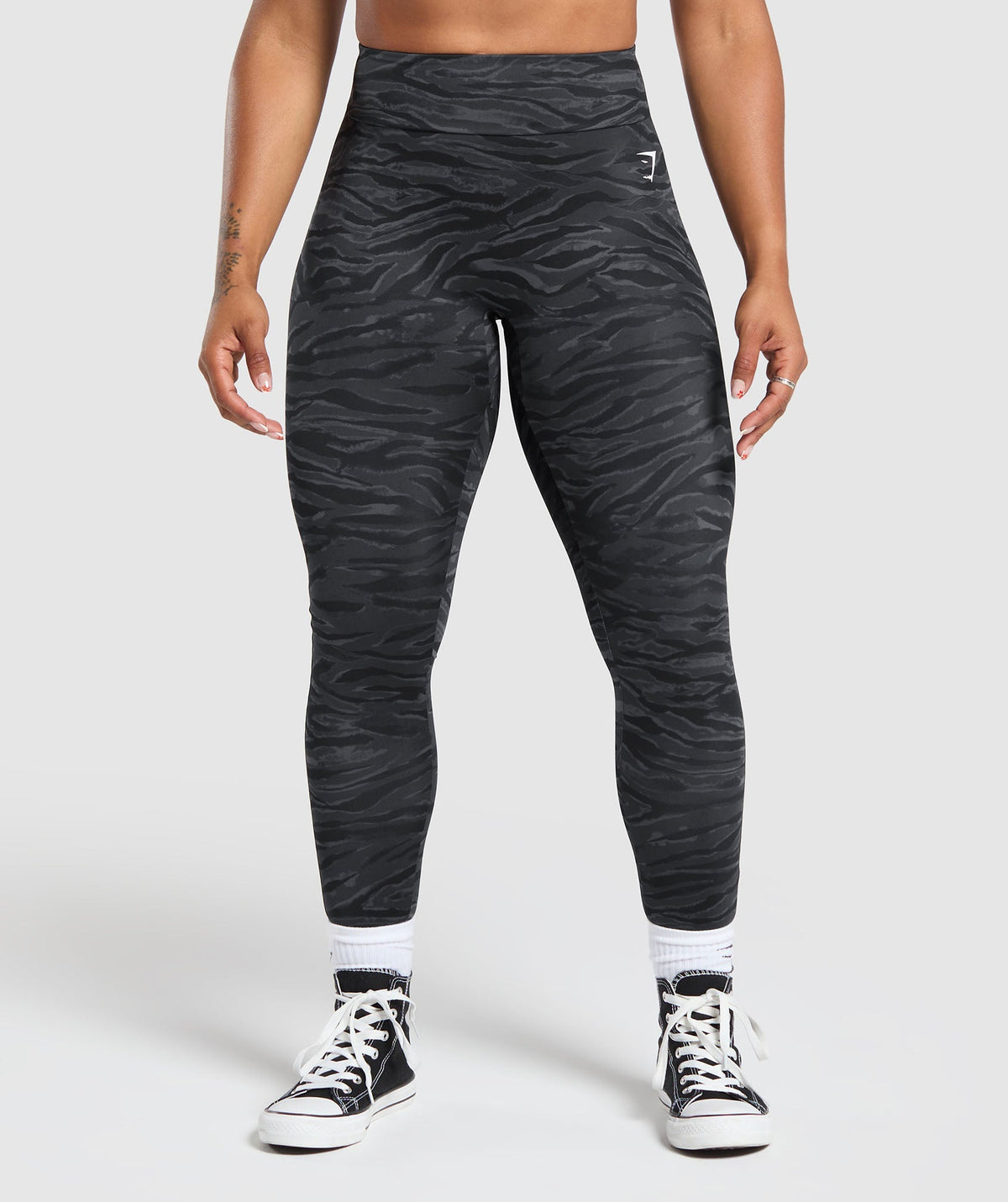 Power Leggings Asphalt Grey Print