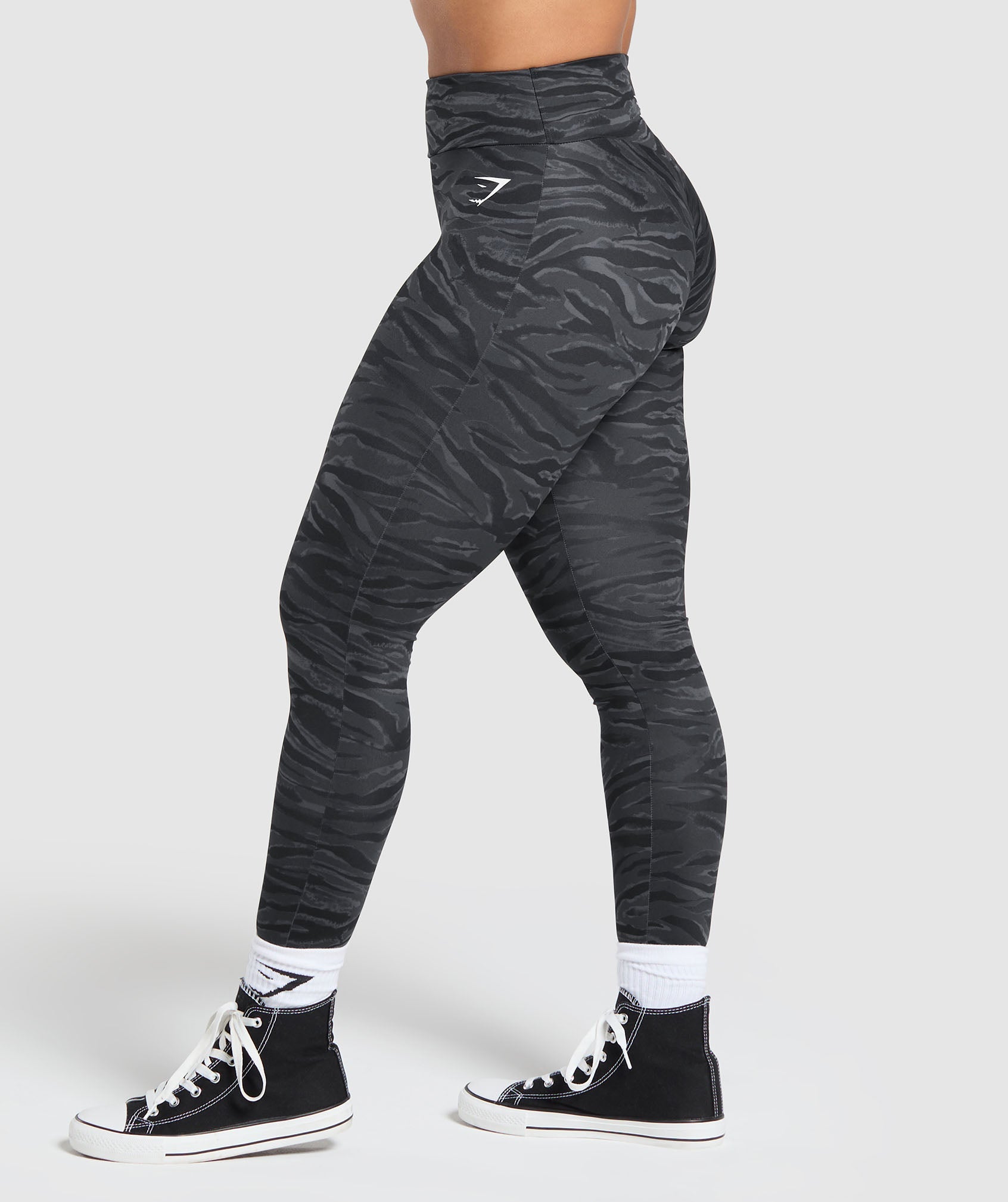 Power Leggings Asphalt Grey Print