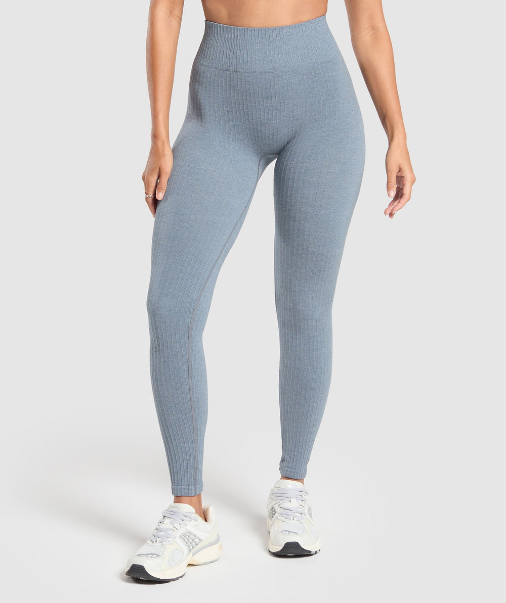 Luxe Seamless Leggings Metal Blue Marl