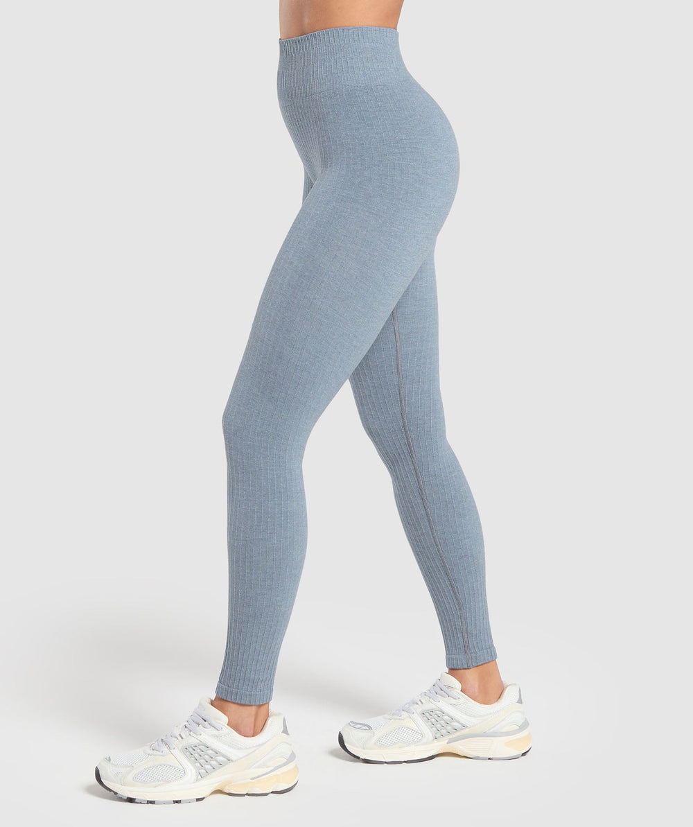 Luxe Seamless Leggings Metal Blue Marl