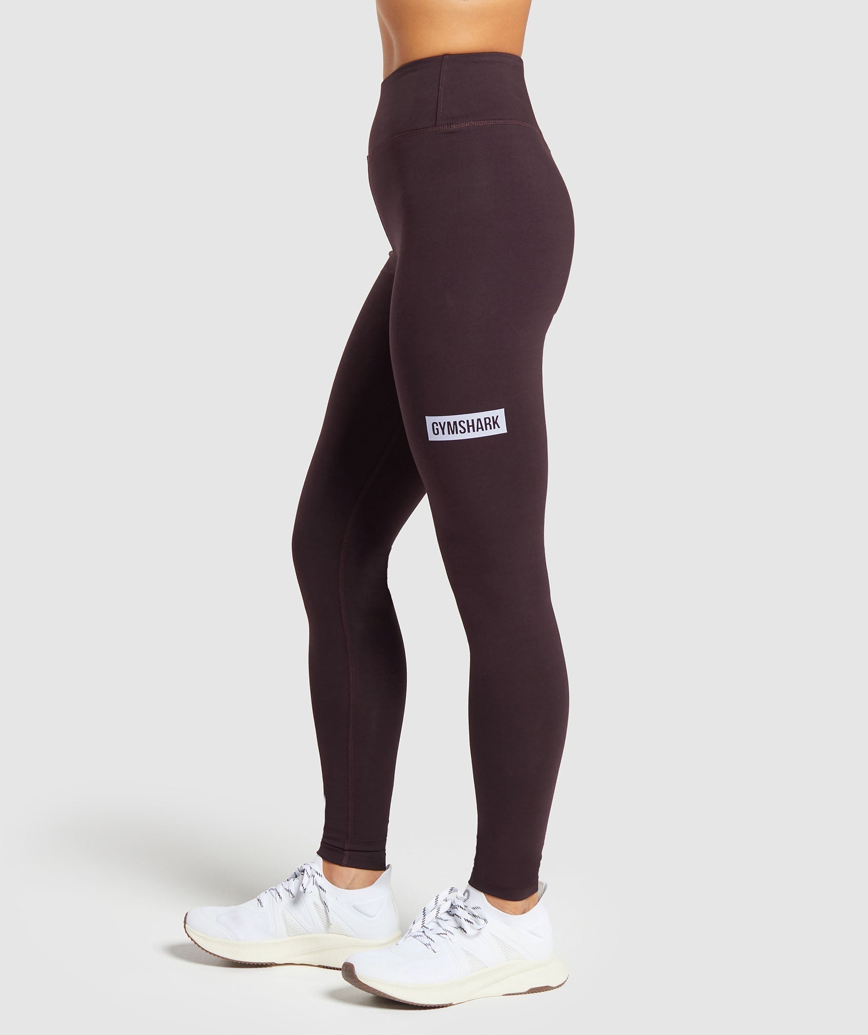 Block Cotton Leggings Plum Brown