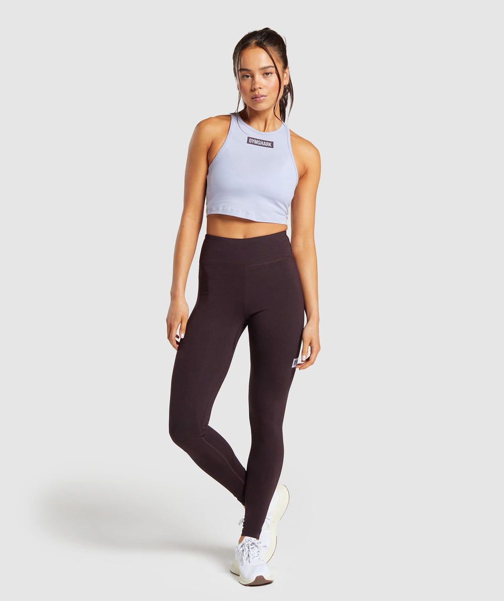 Block Cotton Leggings Plum Brown