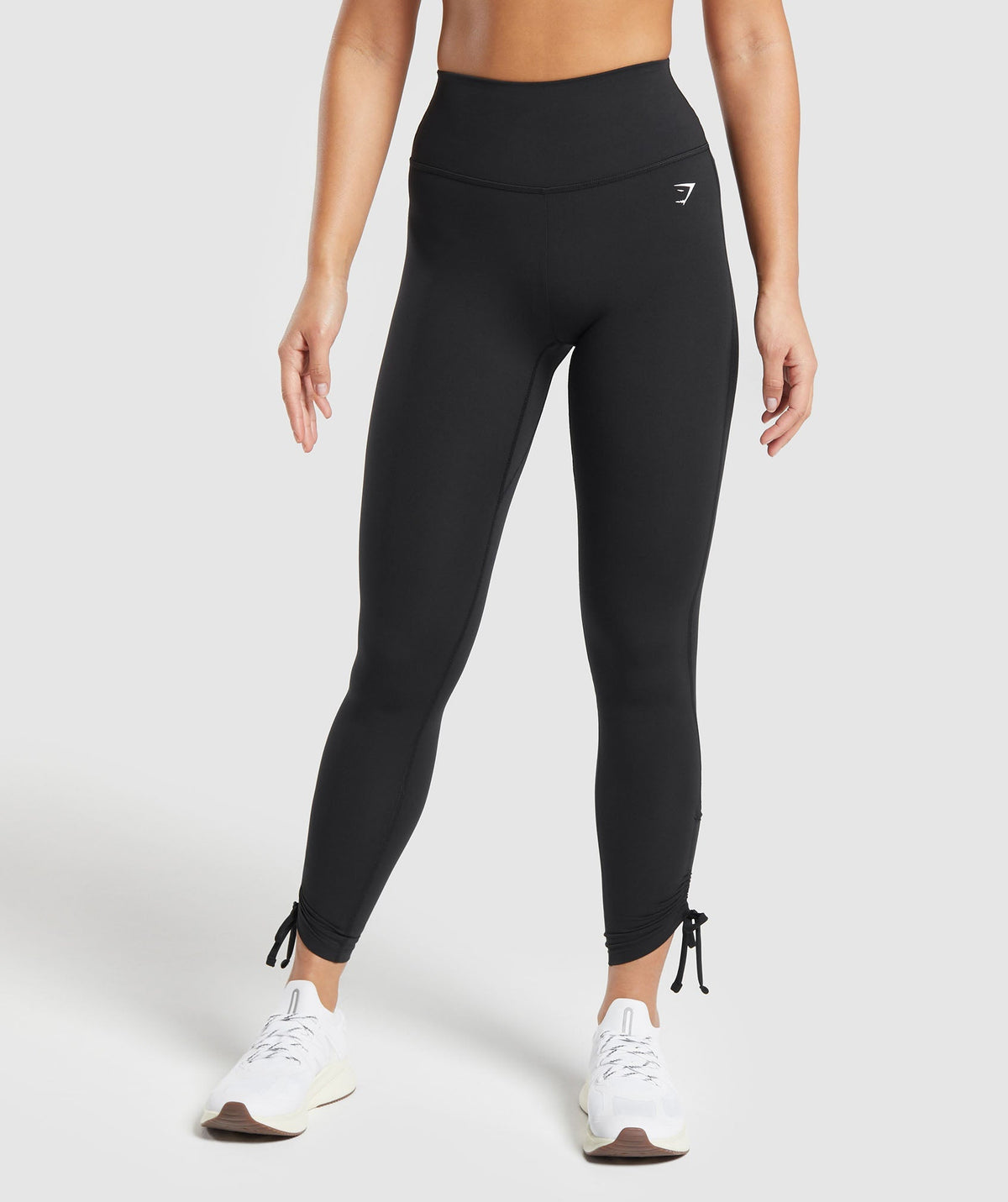 Ribbon Ankle Leggings Black