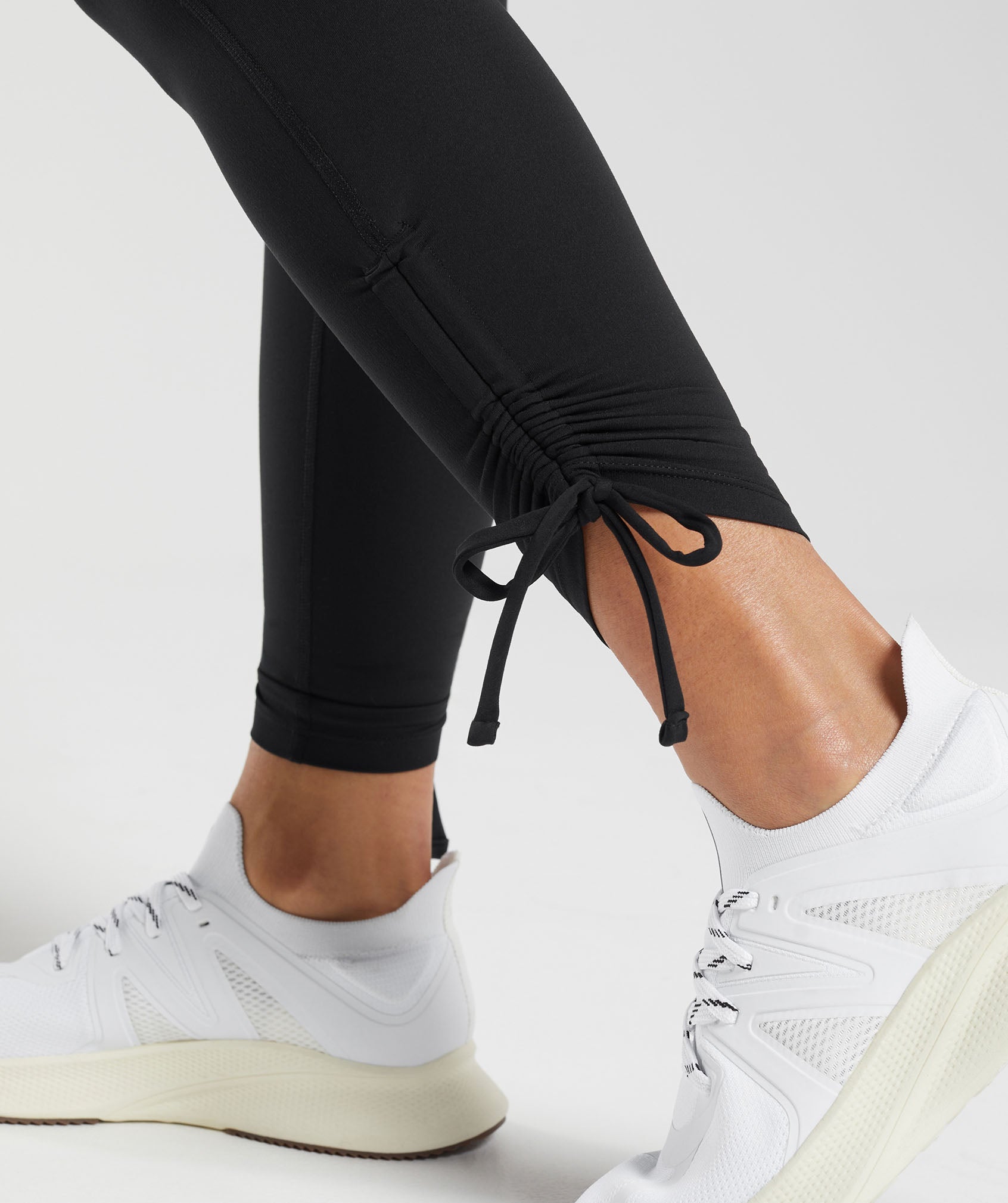 Ribbon Ankle Leggings Black