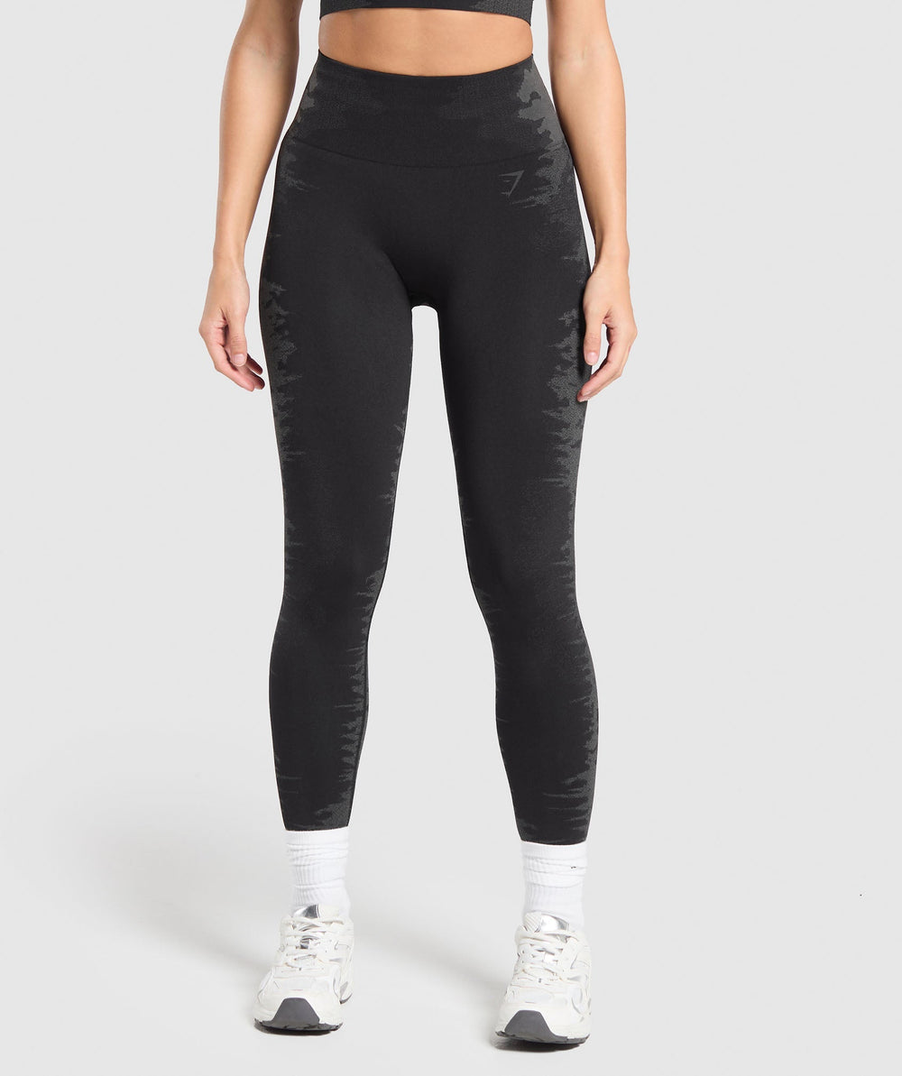 Caged Seamless Leggings Black/Graphite Grey