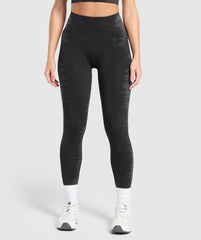 Caged Seamless Leggings Black/Graphite Grey