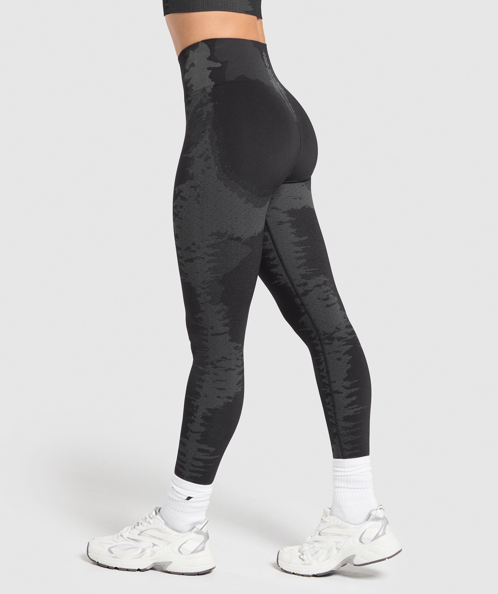 Caged Seamless Leggings Black/Graphite Grey