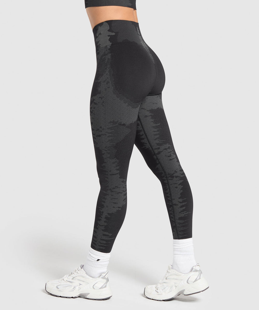 Caged Seamless Leggings Black/Graphite Grey