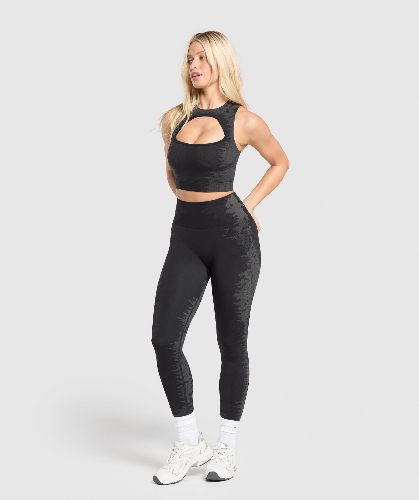 Caged Seamless Leggings Black/Graphite Grey