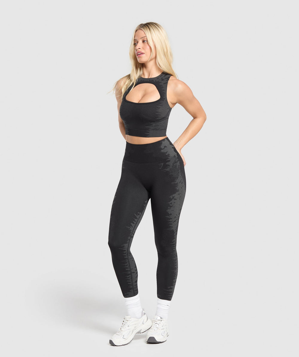 Caged Seamless Leggings Black/Graphite Grey