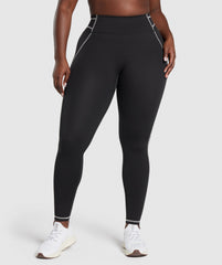 Stitch Feature Leggings Black