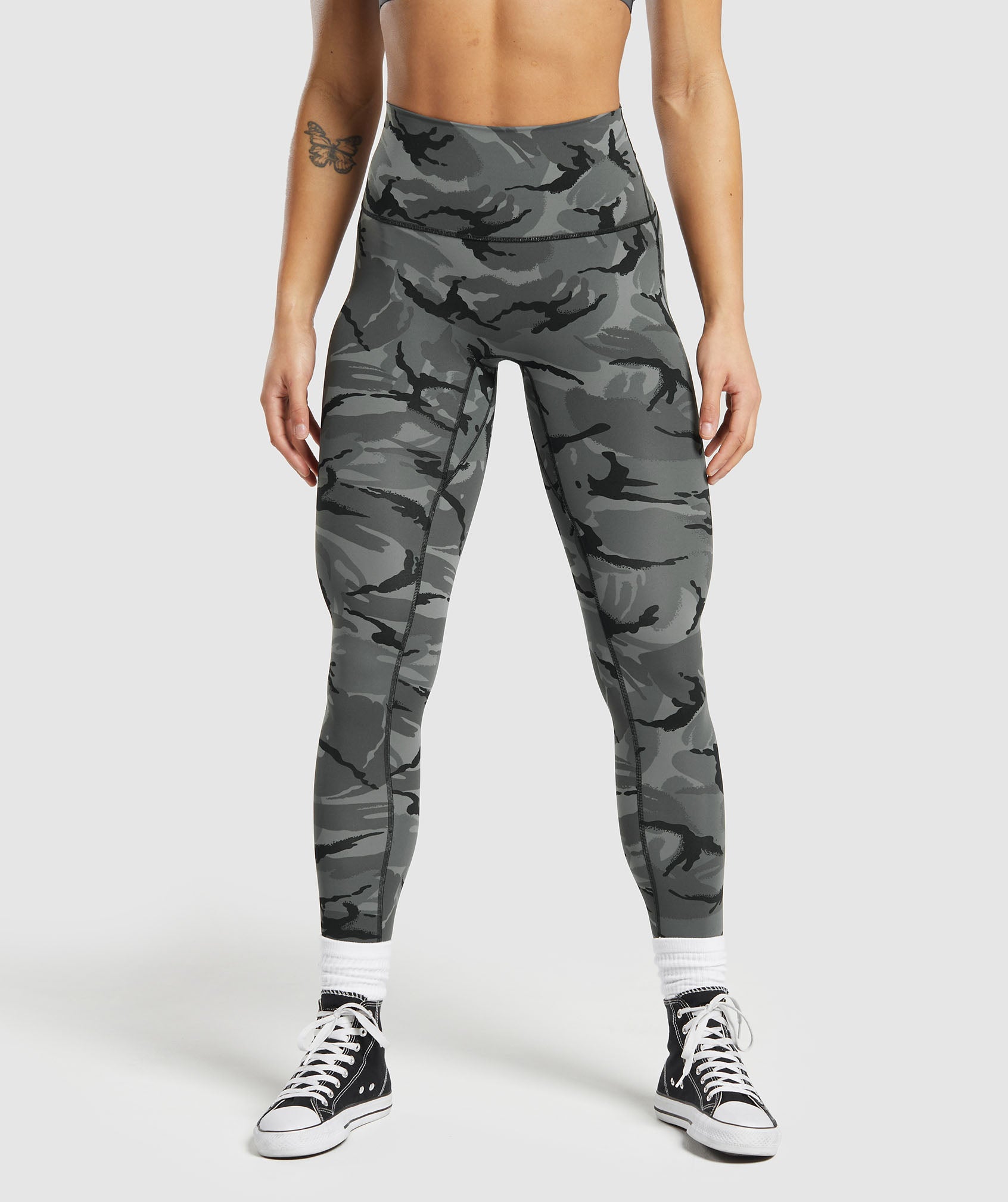 Legacy Printed Regular Leggings Pitch Grey