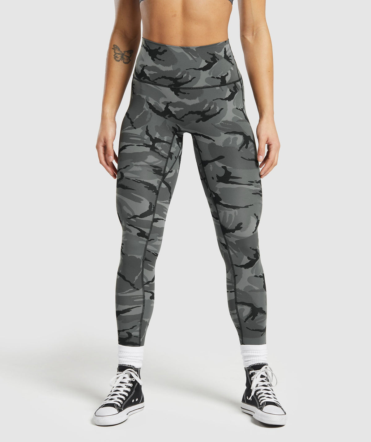 Legacy Printed Regular Leggings Pitch Grey