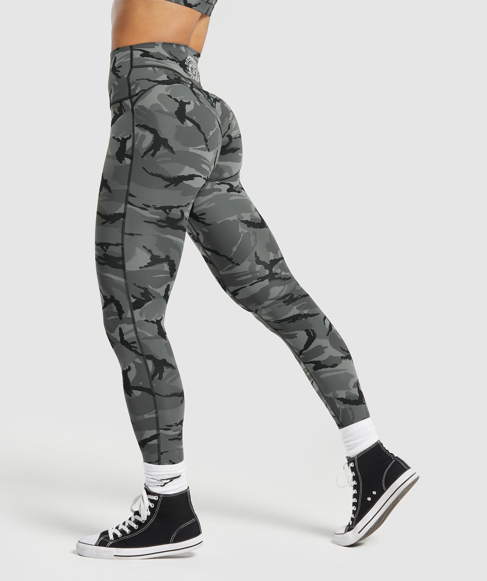 Legacy Printed Regular Leggings Pitch Grey