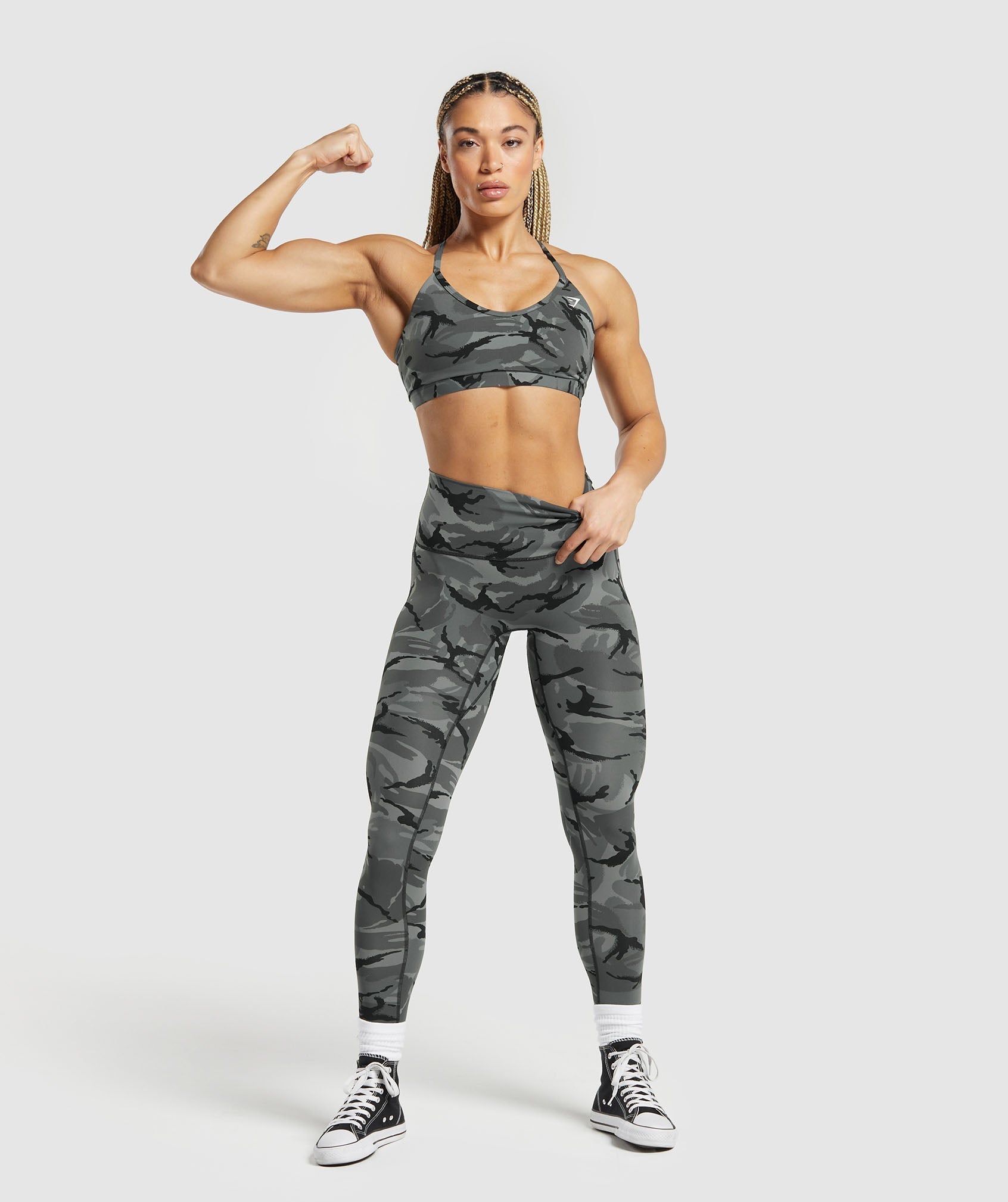 Legacy Printed Regular Leggings Pitch Grey