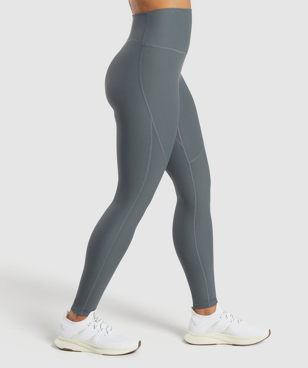 Ribbed Leggings Strong Grey