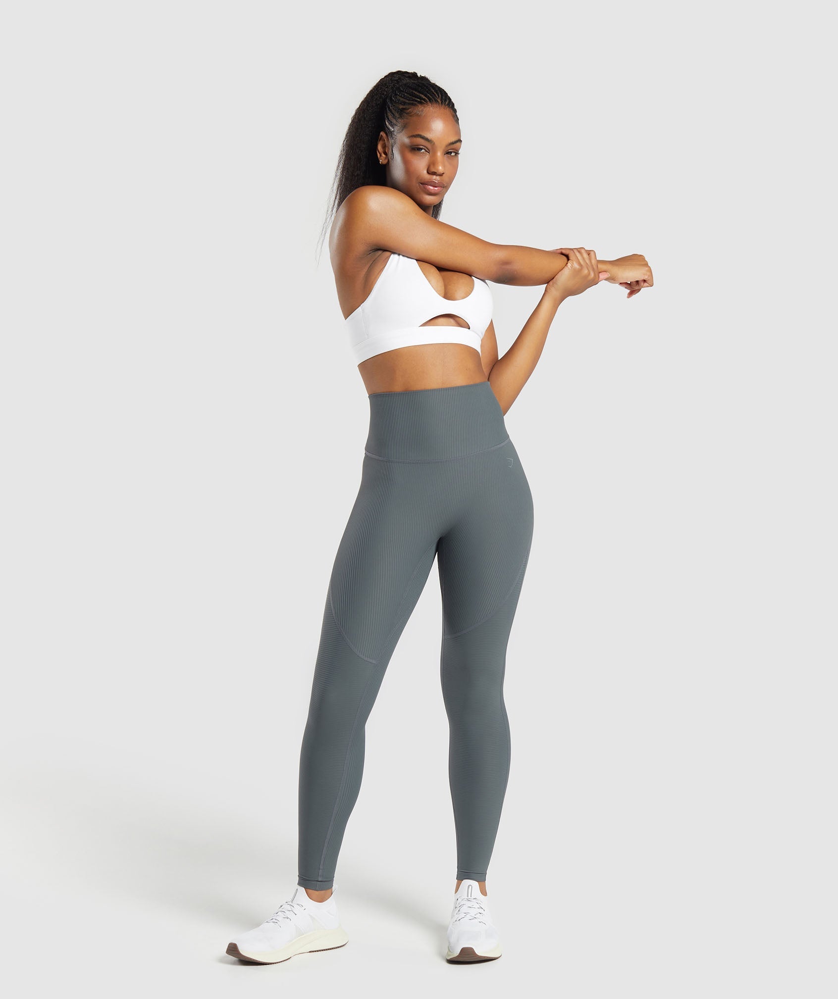 Ribbed Leggings Strong Grey