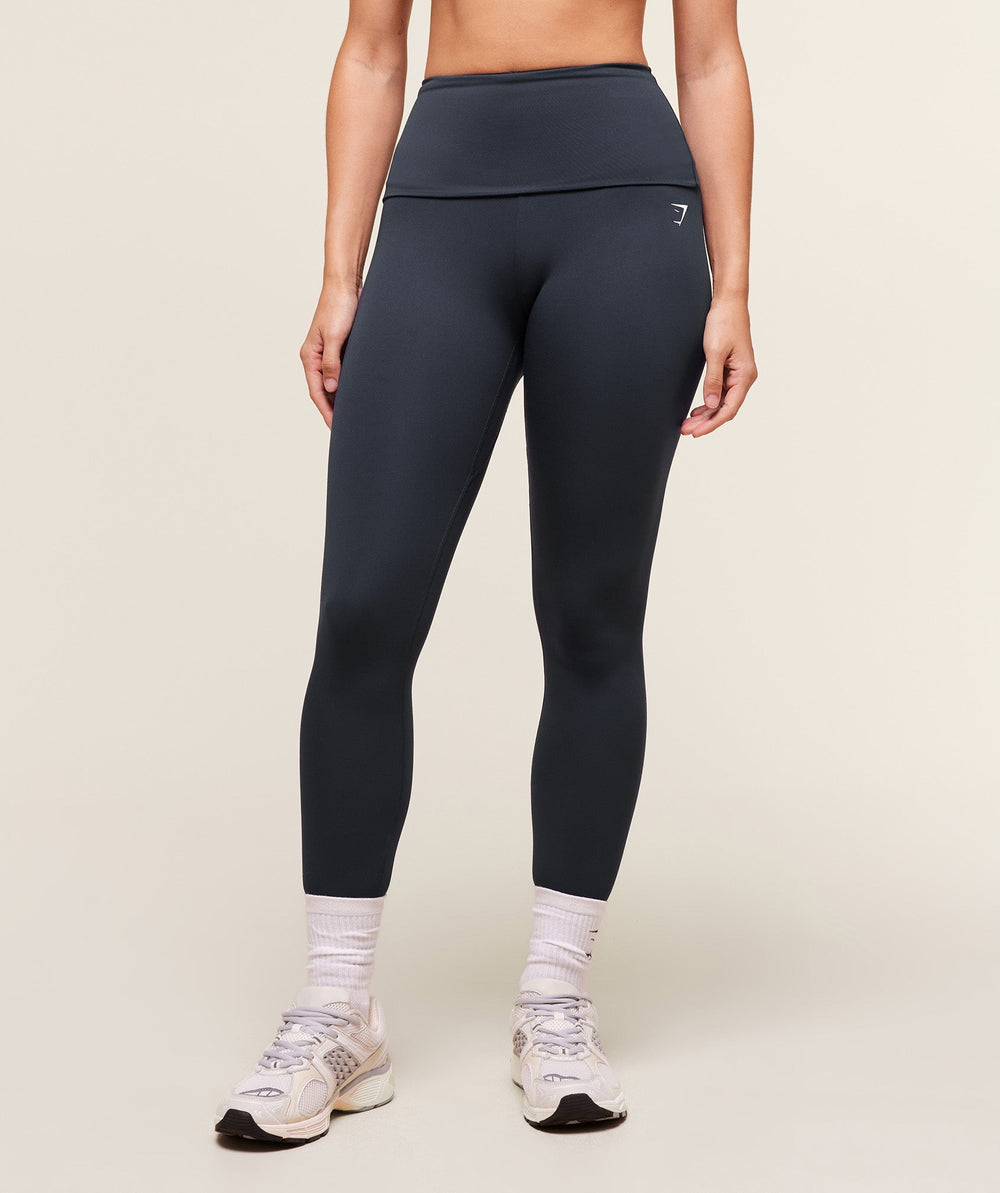 Training Foldover Leggings Heavy Blue