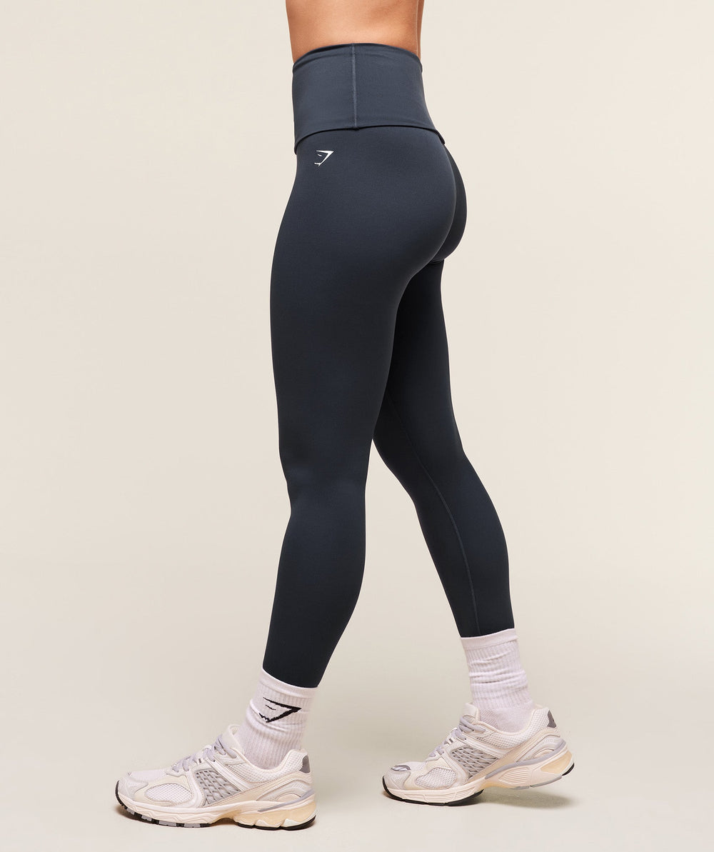 Training Foldover Leggings Heavy Blue