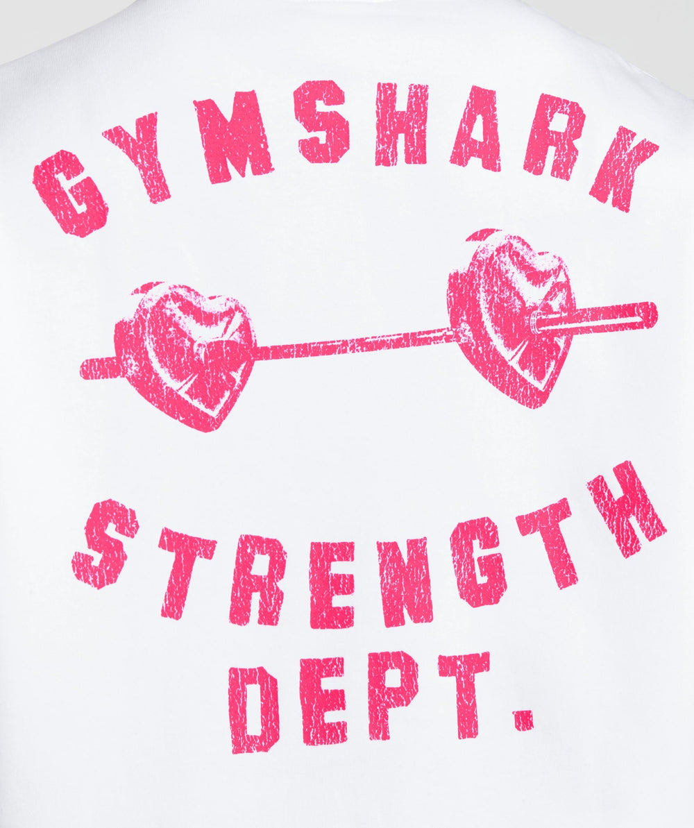 Barbell Hearts Oversized Sweatshirt White