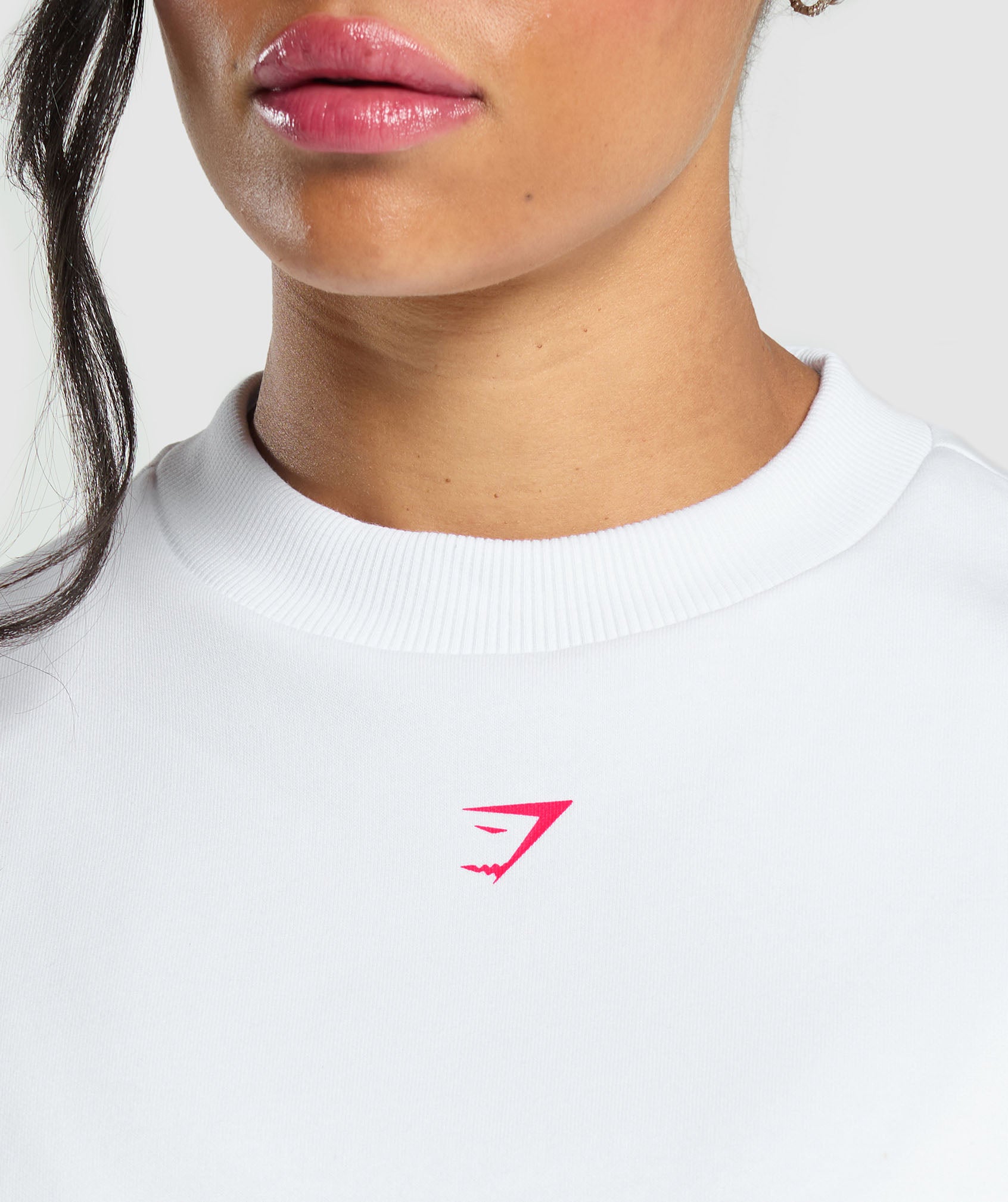 Barbell Hearts Oversized Sweatshirt White