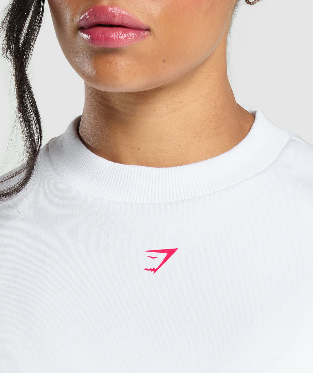 Barbell Hearts Oversized Sweatshirt White