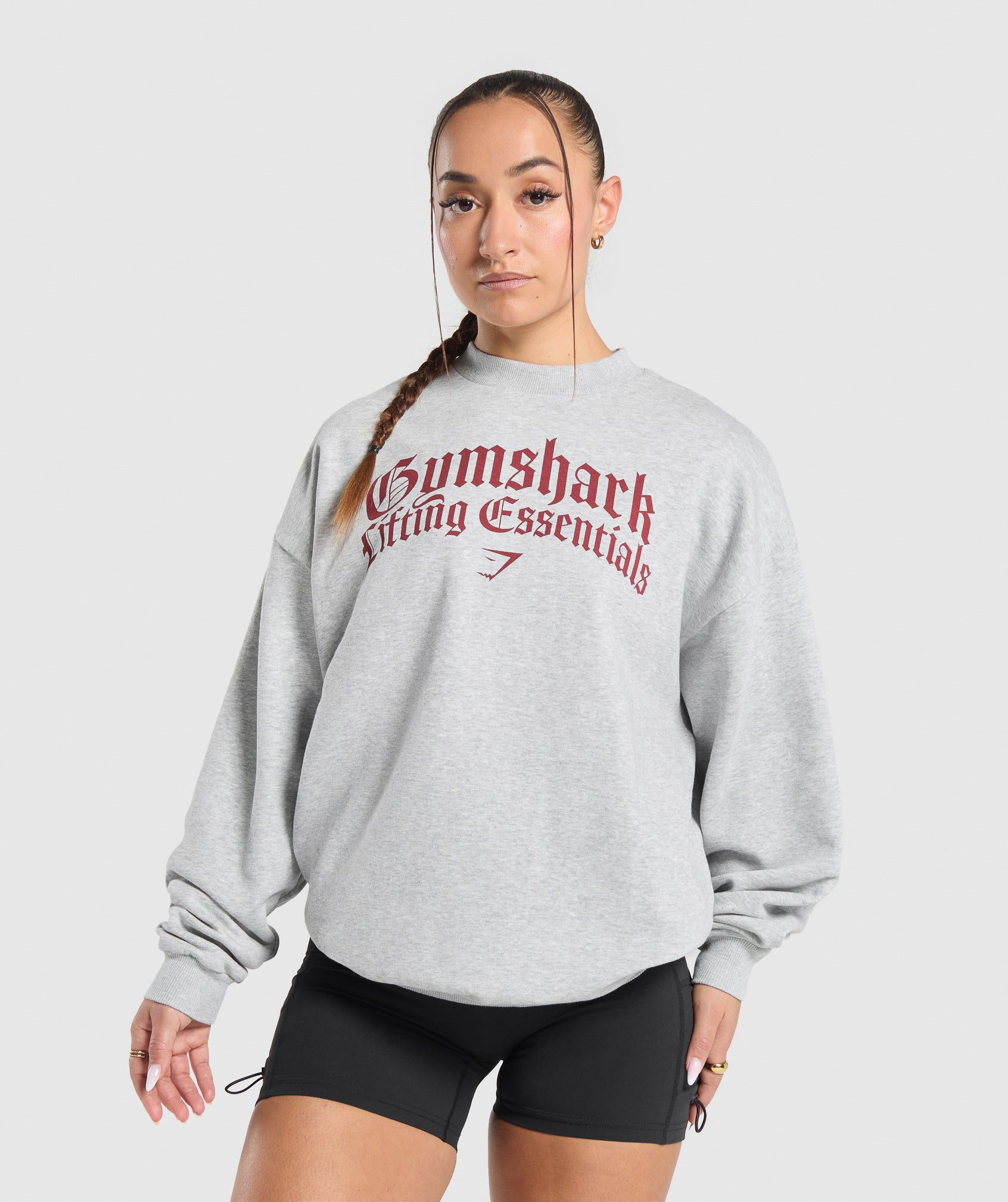 Lifting Essentials Oversized Sweatshirt Light Grey Core Marl