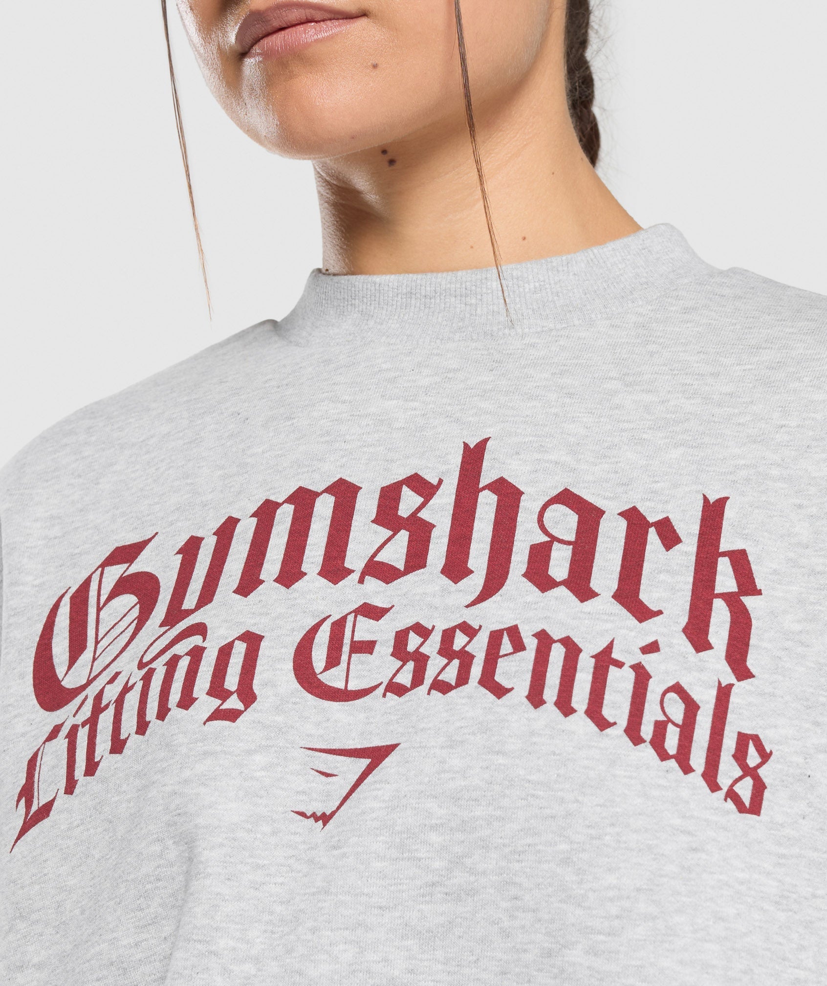 Lifting Essentials Oversized Sweatshirt Light Grey Core Marl