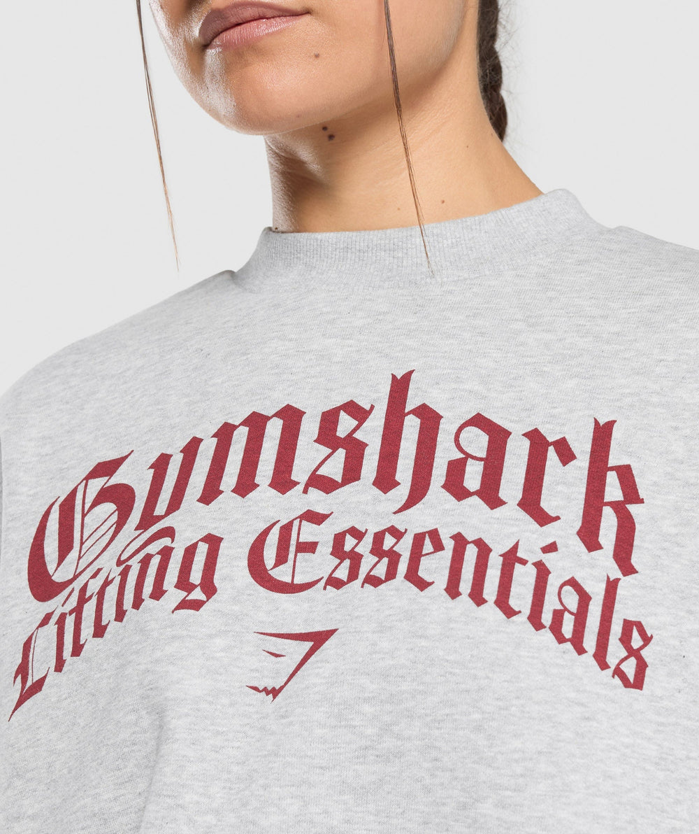 Lifting Essentials Oversized Sweatshirt Light Grey Core Marl