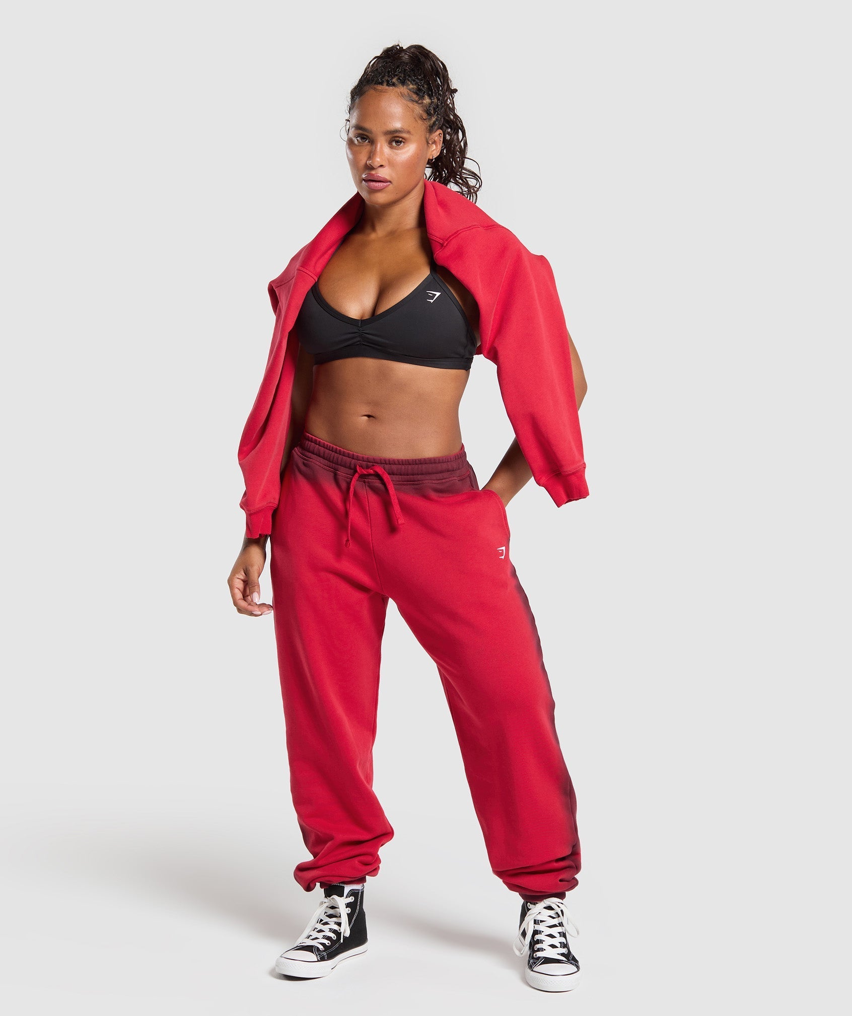 Gains Washed Loopback Joggers Red