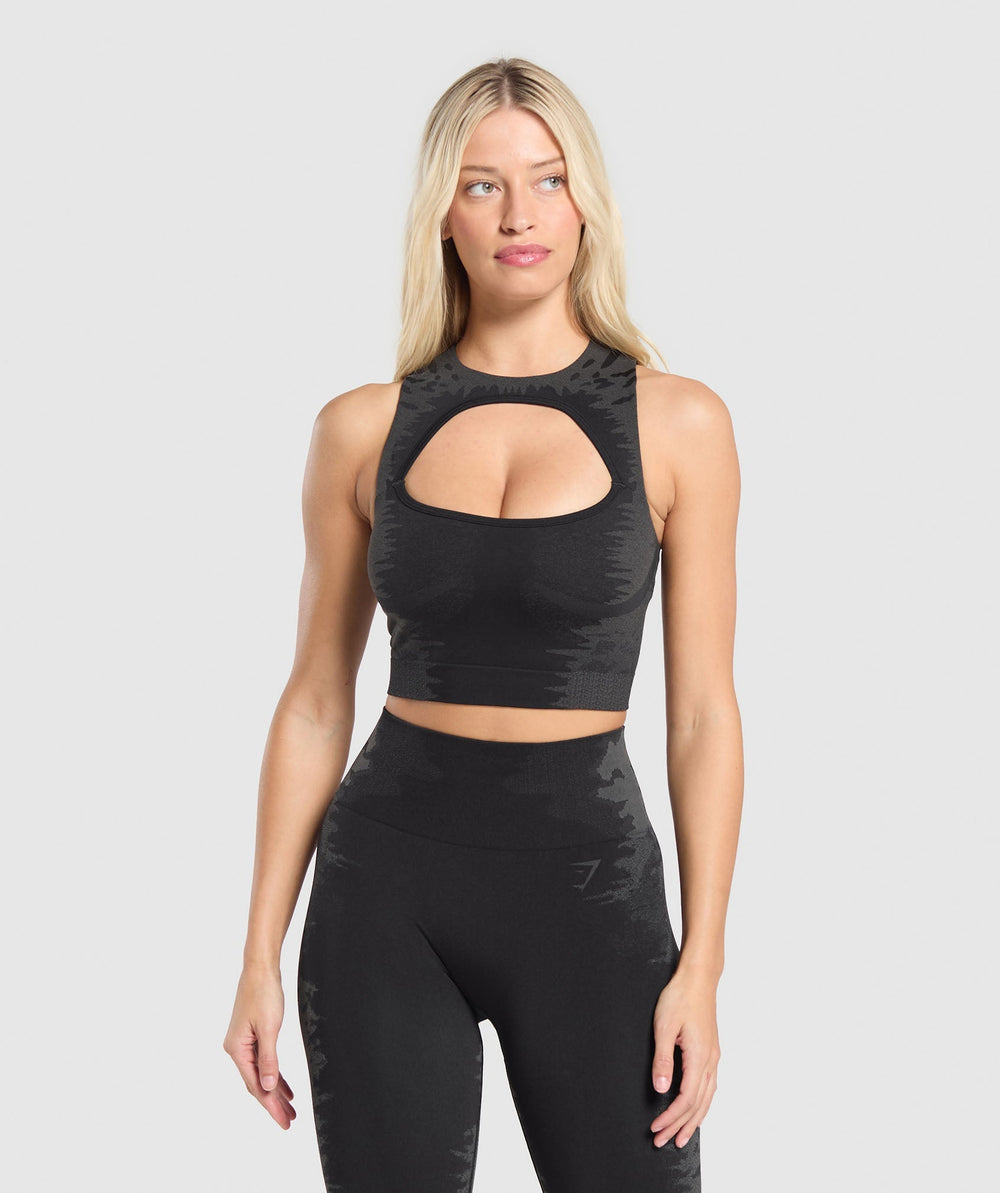 Caged Seamless Tank With Shelf Black/Graphite Grey