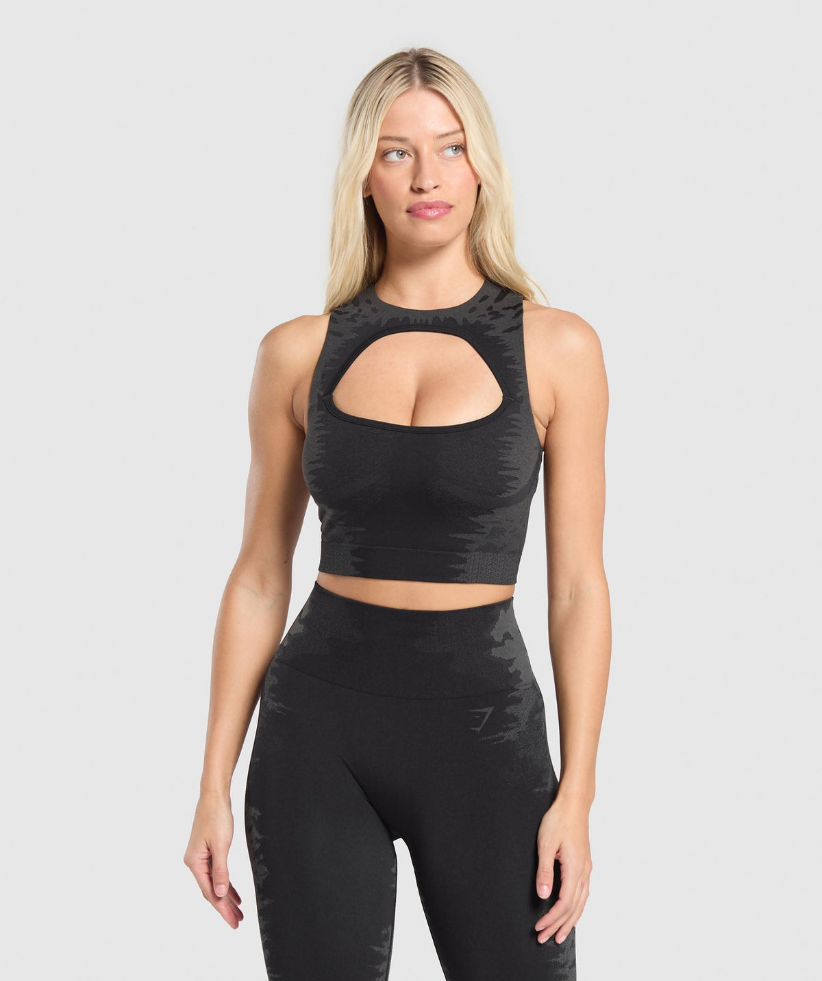 Caged Seamless Tank With Shelf Black/Graphite Grey