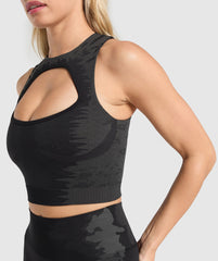 Caged Seamless Tank With Shelf Black/Graphite Grey