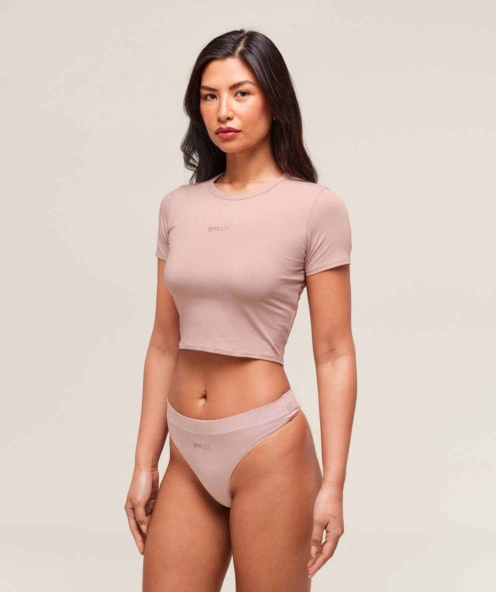Cotton Graphic Midi T-Shirt Muted Pink